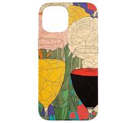 Custodia per iPhone 15 Fiori e Calici di Vino Un Brindisi al Colore e alla Vita