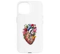 Custodia per iPhone 15 Floral Anatomical Heart Spring Lover Nurse