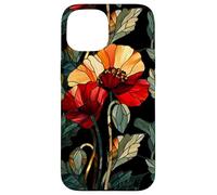 Custodia per iPhone 15 Floral Cupo Art Nouveau Papavero Gotico Botanico Stile Boho