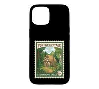 Custodia per iPhone 15 Forest Cotage Storybook Tales, francobollo vintage