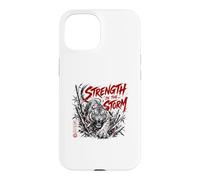 Custodia per iPhone 15 Forza nello spirito del guerriero tigre della tempesta