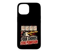 Custodia per iPhone 15 Four Chords Zero Permission Punk Rock Chitarrista