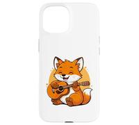 Custodia per iPhone 15 Fox Playing Guitar Graphic Fox Ragazzi Ragazze Amante della Chitarra