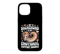 Custodia per iPhone 15 Frase bassotto emotional support noodle simpatica