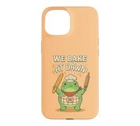 Custodia per iPhone 15 Frog We Bake at Dawn Funny Baking Humor Meme 3