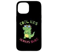 Custodia per iPhone 15 Funny Animal Cool Kids Always Smile, Crocodile Alligator