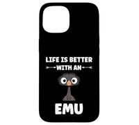 Custodia per iPhone 15 Funny animals Emus bird quote life is better with an emu