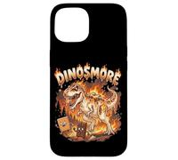 Custodia per iPhone 15 Funny Camping Smores T-Rex Dinosaur Campfire S'mores Joke