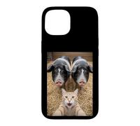 Custodia per iPhone 15 Funny Cat Selfie with Pigs Design - Cute Animal Pig Lovers