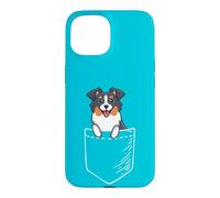 Custodia per iPhone 15 Funny Kawaii Pocket Tri Color Australian Shepherd Dog Lover