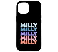 Custodia per iPhone 15 Funny Modern Repeated Text Design Milly
