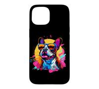 Custodia per iPhone 15 Funny Retro Vintage Mens Womens 80s 90s Boston Terrier Lover