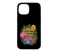 Custodia per iPhone 15 Funny Saying The Garden My Happy Place Sarcastico