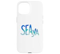 Custodia per iPhone 15 Funny Sea Ya Sea Glass Watercolor Cute Beach Lovers