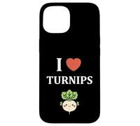 Custodia per iPhone 15 Funny Turnip food minimalist simple i love Turnips