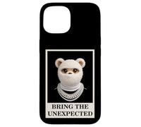 Custodia per iPhone 15 Funny Wild tEDDY bEAR With Fur Mask Bring the Unexpected