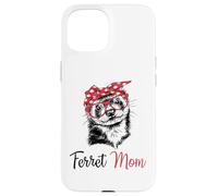 Custodia per iPhone 15 Funny Womens Girls Glasses Bandana Mom Ferret Lover