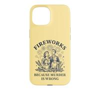 Custodia per iPhone 15 Fuochi d'artificio perché l'omicidio è sbagliato Famiglia retrò