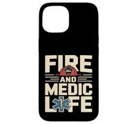 Custodia per iPhone 15 Fuoco E Vita Medica Pompiere Paramedico EMS