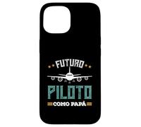 Custodia per iPhone 15 Futuro Piloto Como Papá Avión Aviación Regalo Piloto
