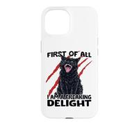 Custodia per iPhone 15 Gatto goblin gatto nero sarcasmo zoomies gatto caos