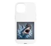 Custodia per iPhone 15 Gatto Squalo che salta fuori dall'acqua Opera d'arte per gli amanti dell'oceano