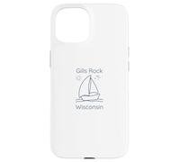 Custodia per iPhone 15 Gills Rock Wisconsin Sailboat and Sun