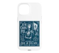 Custodia per iPhone 15 Giovanna d'Arco I Am Not Afraid I Was Nas For This Woodcut Navy