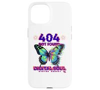 Custodia per iPhone 15 Glitch Butterfly Cyberpunk Y2K Estetica Digitale Natura Arte