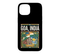 Custodia per iPhone 15 Goa India Bandiera Spiaggia Basilica Grafica Viaggio