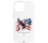 Custodia per iPhone 15 GOD is Not Finished Yet - Vintage Watercolor Eagle 1776