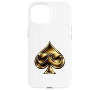 Custodia per iPhone 15 Golden Spade Sunglasses Poker Casino Lucky Symbol