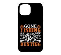 Custodia per iPhone 15 Gone Fishing Be Back Soon To Go Hunting Hunter Life Nature