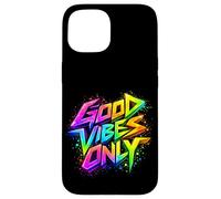 Custodia per iPhone 15 Good Positive Graffiti Vibes Quotes Colorful Splach Colors