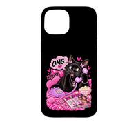 Custodia per iPhone 15 Gossip Cats Purr-ty Y2K - Umorismo rosa