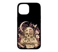 Custodia per iPhone 15 Gothic Botanical Skull Moon Grimoire Dark Academia Book Love