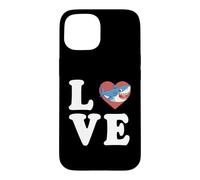 Custodia per iPhone 15 Grafica Shark Love Spelled Out With Heart