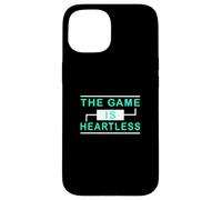 Custodia per iPhone 15 Grafica verde acqua chiaro The Game Is Heartless Teal Aqua