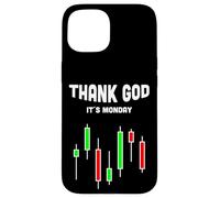 Custodia per iPhone 15 Grazie a Dio il suo lunedì Stock Trader Forex Candlestick