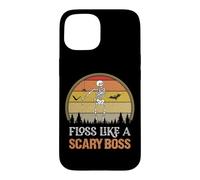 Custodia per iPhone 15 Halloween Filo interdentale scheletro filo interdentale come un capo spaventoso