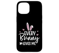 Custodia per iPhone 15 Happy Easter Every Bunny Sign Every Bunny Loves Me Chicks