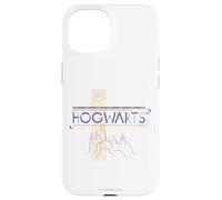 Custodia per iPhone 15 Harry Potter Hogwarts Castle Line Drawing