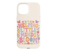Custodia per iPhone 15 Helping Little Minds Bloom Teacher, farfalla floreale, mela