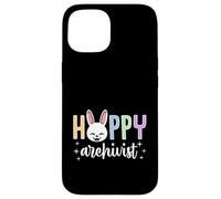 Custodia per iPhone 15 Hoppy Archivist Happy Easter Bunny Grafica