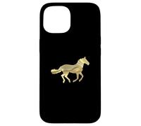 Custodia per iPhone 15 Horse Lovers Golden Horse Equitazione