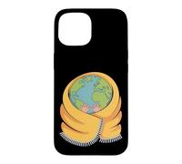 Custodia per iPhone 15 Hug The World Earth avvolto in sciarpa design