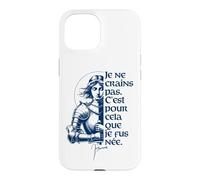 Custodia per iPhone 15 I Am Not Afraid I Was Nat To Do This Joan of Arc Navy Ink