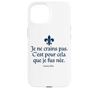 Custodia per iPhone 15 I Am Not Afraid I Was Nat To Do This Joan of Arc Navy Ink