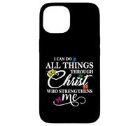 Custodia per iPhone 15 I Can Do All Things Through Christ - Philippians 4:13 Bible
