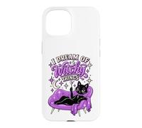Custodia per iPhone 15 I Dream of Witchy Things Gatto Nero Strega Halloween